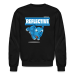 Reflective Rhinoceros Character Comfort Adult Crewneck Sweatshirt - black