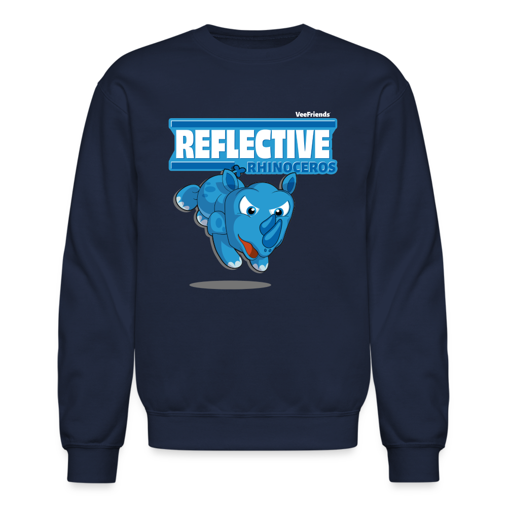 
            
                Load image into Gallery viewer, Reflective Rhinoceros Character Comfort Adult Crewneck Sweatshirt - navy
            
        