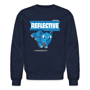 
            
                Load image into Gallery viewer, Reflective Rhinoceros Character Comfort Adult Crewneck Sweatshirt - navy
            
        
