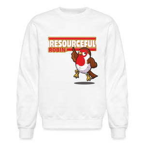 Resourceful Robin Character Comfort Adult Crewneck Sweatshirt - white