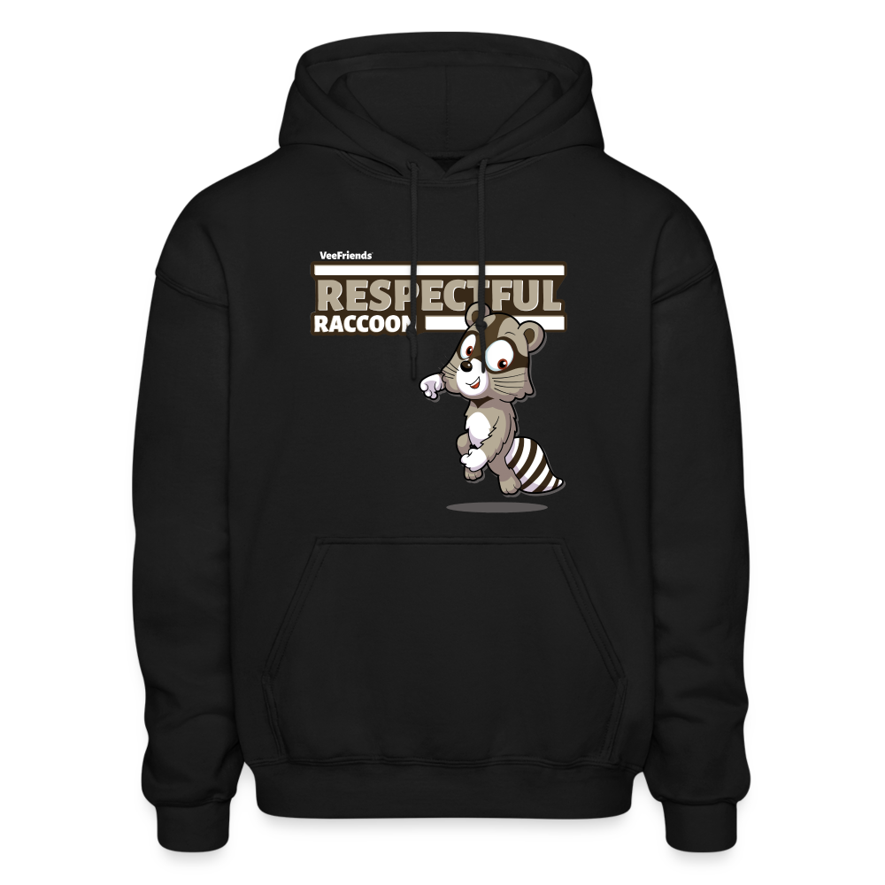 Respectful Racoon Character Comfort Adult Hoodie - black