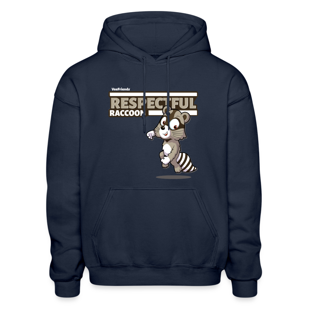 Respectful Racoon Character Comfort Adult Hoodie - navy