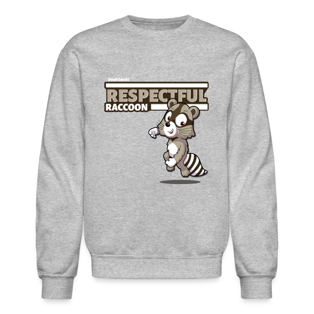 Respectful Racoon Character Comfort Adult Crewneck Sweatshirt - heather gray