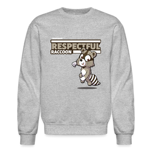 Respectful Racoon Character Comfort Adult Crewneck Sweatshirt - heather gray