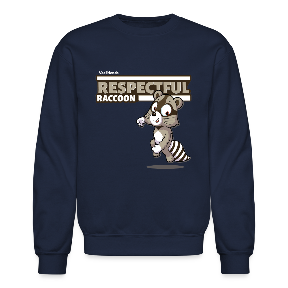 Respectful Racoon Character Comfort Adult Crewneck Sweatshirt - navy
