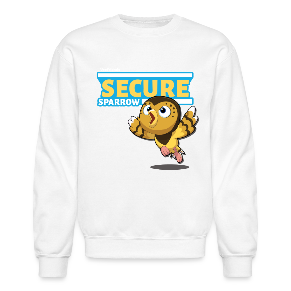 Secure Sparrow Character Comfort Adult Crewneck Sweatshirt - white