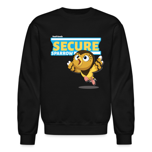 Secure Sparrow Character Comfort Adult Crewneck Sweatshirt - black