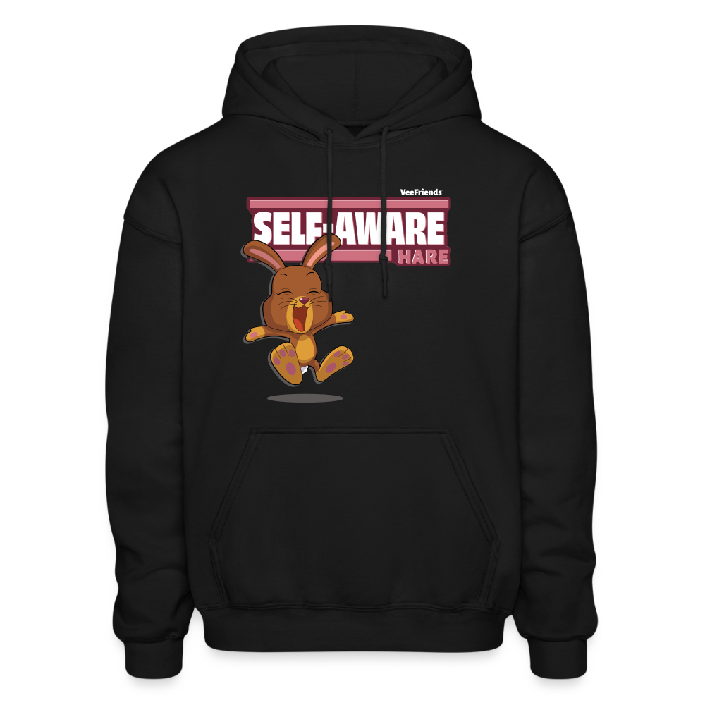 Self-Aware Hare Character Comfort Adult Hoodie - black