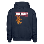 Self-Aware Hare Character Comfort Adult Hoodie - navy