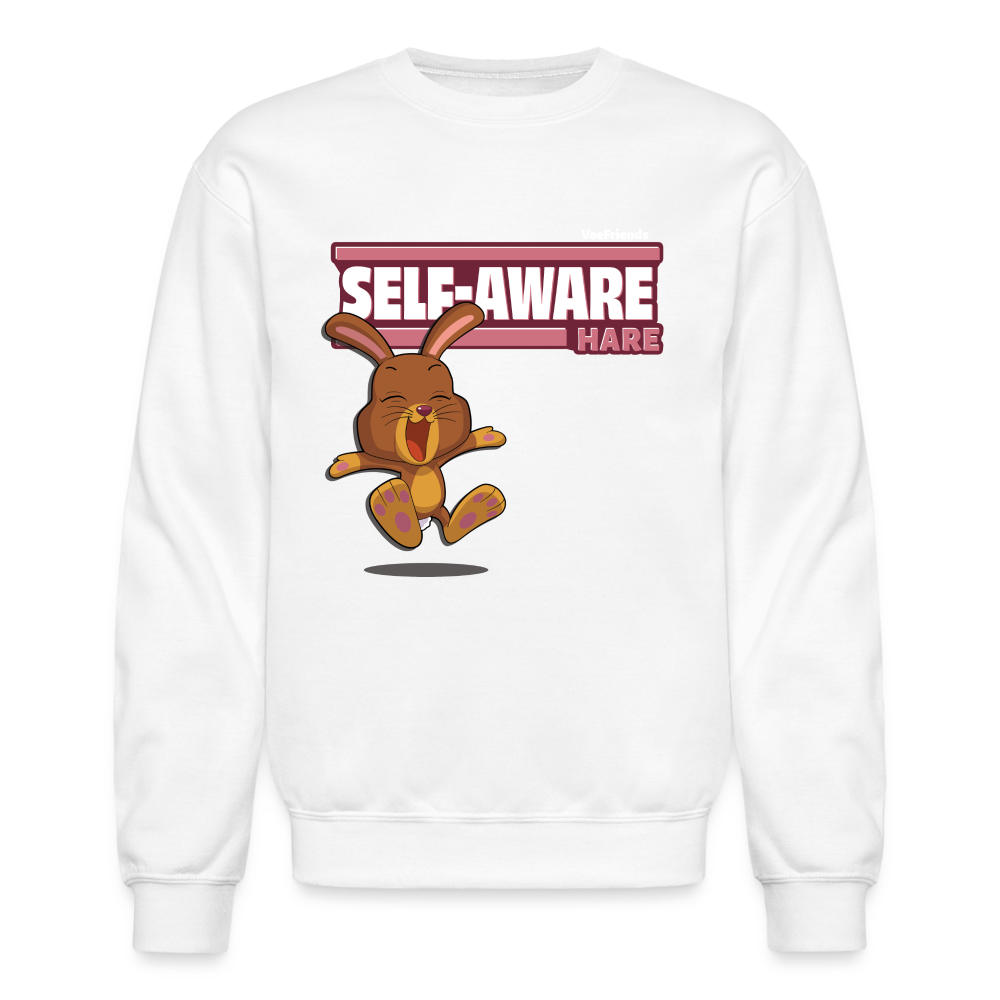 Self-Aware Hare Character Comfort Adult Crewneck Sweatshirt - white