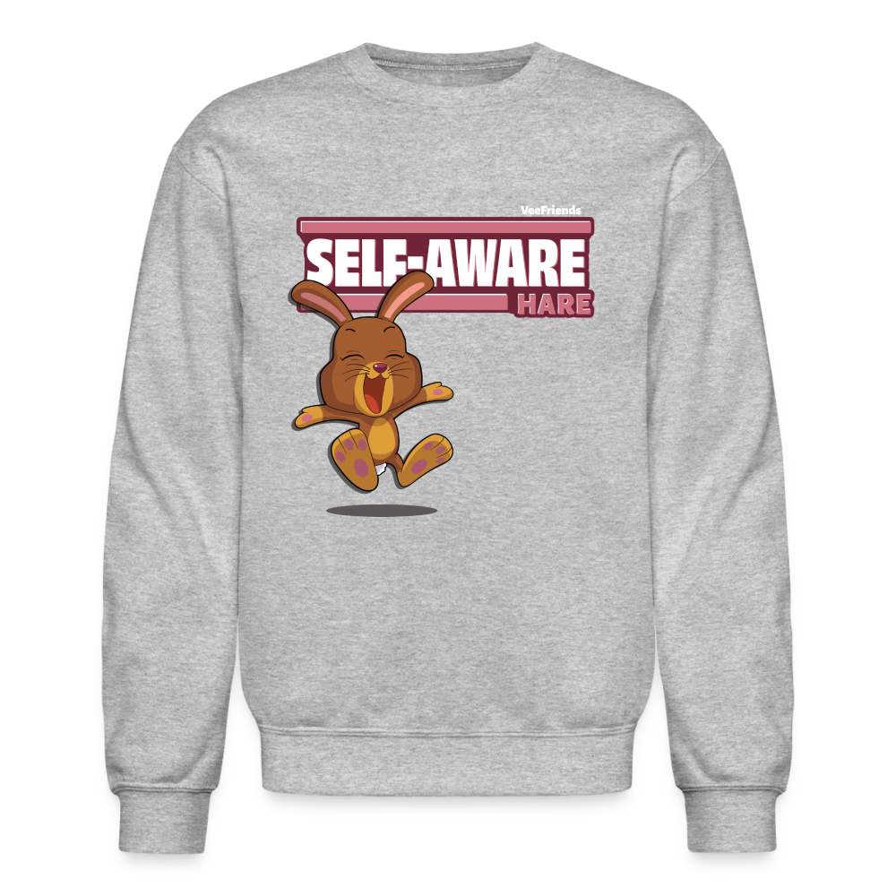 Self-Aware Hare Character Comfort Adult Crewneck Sweatshirt - heather gray