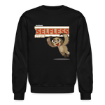 Selfless Sloth Character Comfort Adult Crewneck Sweatshirt - black