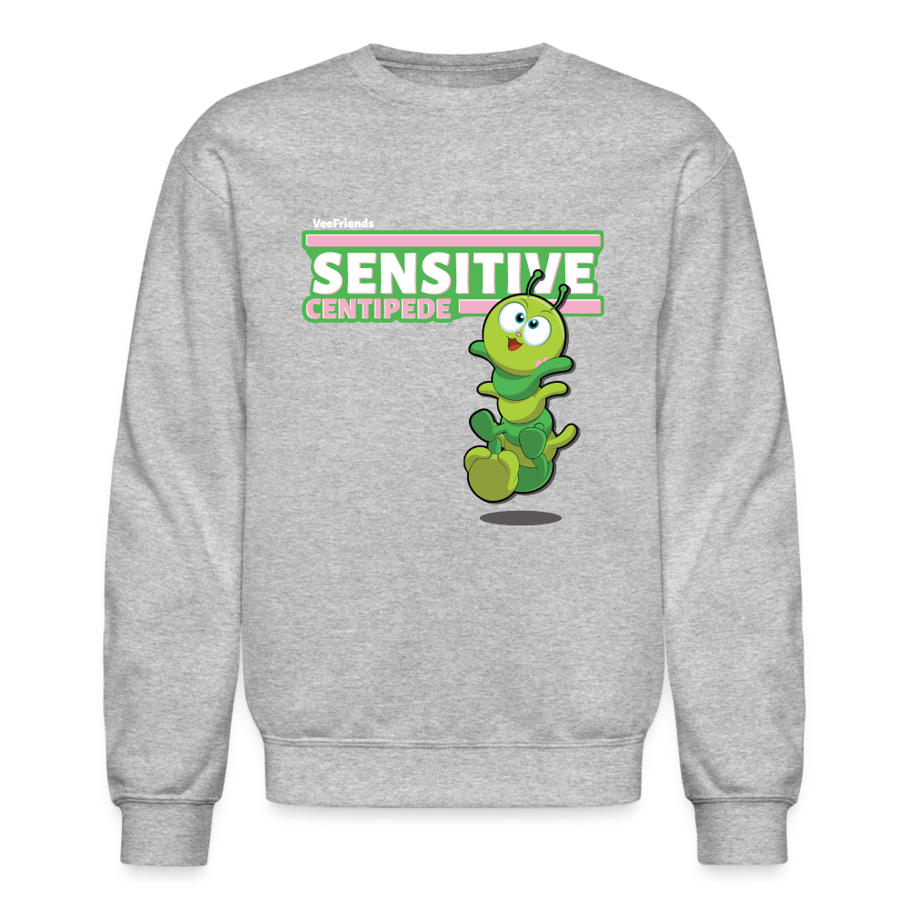 Sensitive Centipede Character Comfort Adult Crewneck Sweatshirt - heather gray