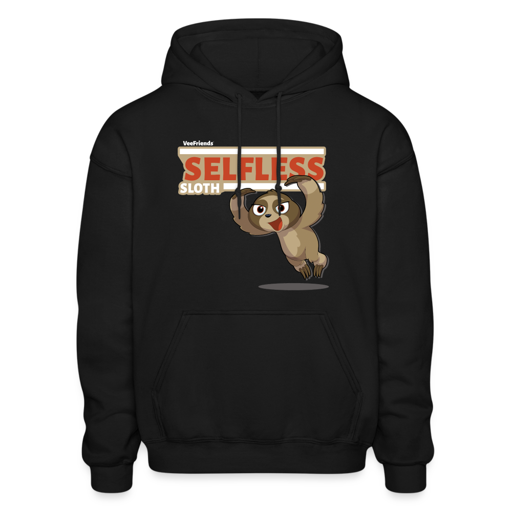 Selfless Sloth Character Comfort Adult Hoodie - black