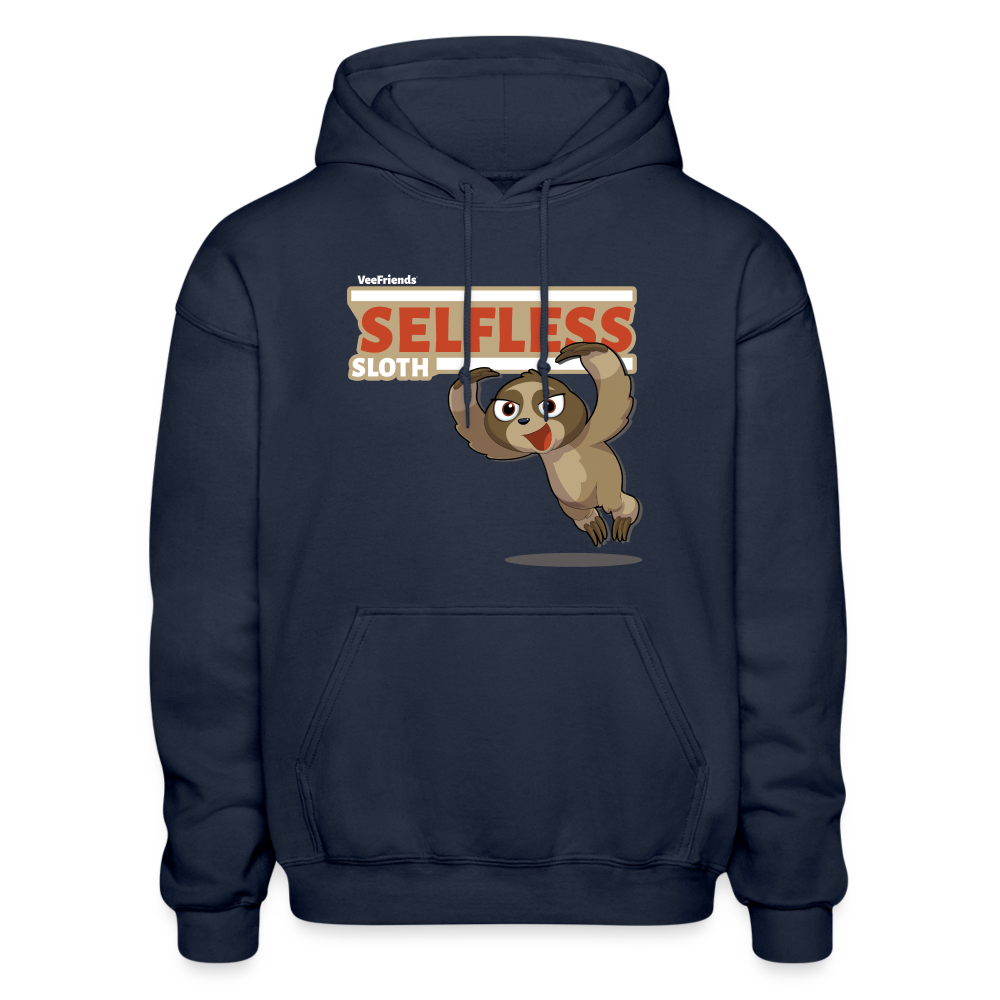 Selfless Sloth Character Comfort Adult Hoodie - navy