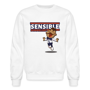 Sensible Sommelier Character Comfort Adult Crewneck Sweatshirt - white