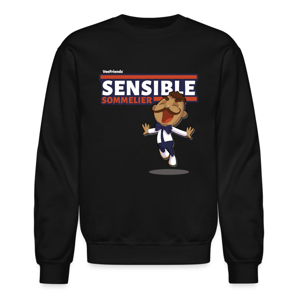 Sensible Sommelier Character Comfort Adult Crewneck Sweatshirt - black