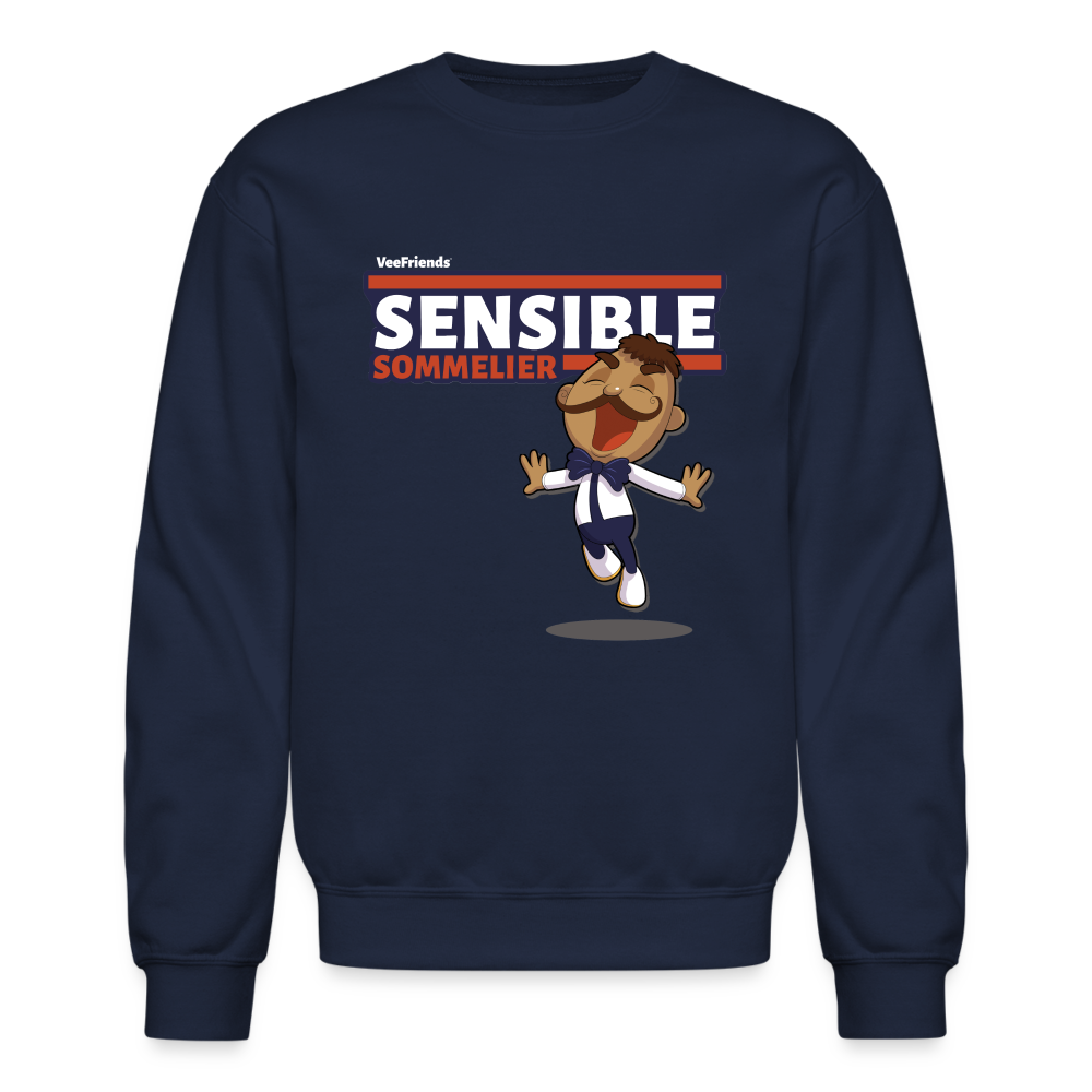 Sensible Sommelier Character Comfort Adult Crewneck Sweatshirt - navy