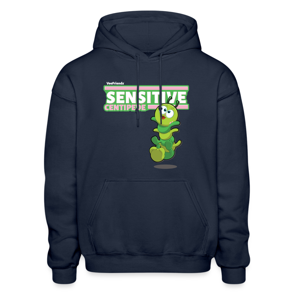 Sensitive Centipede Character Comfort Adult Hoodie - navy