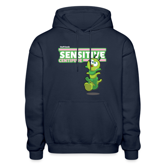 Sensitive Centipede Character Comfort Adult Hoodie - navy