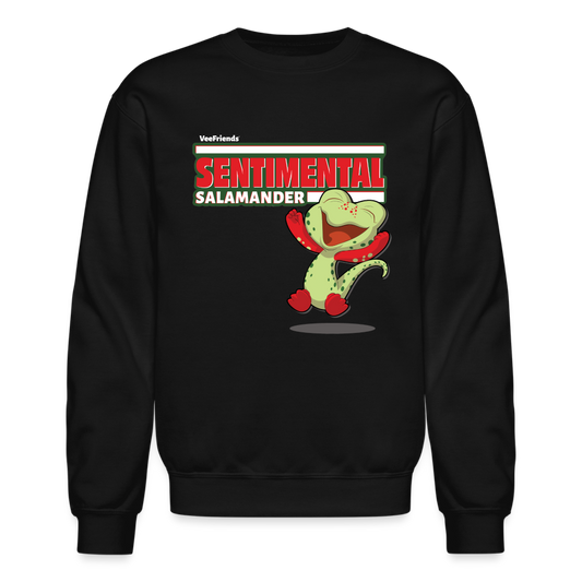 Sentimental Salamander Character Comfort Adult Crewneck Sweatshirt - black