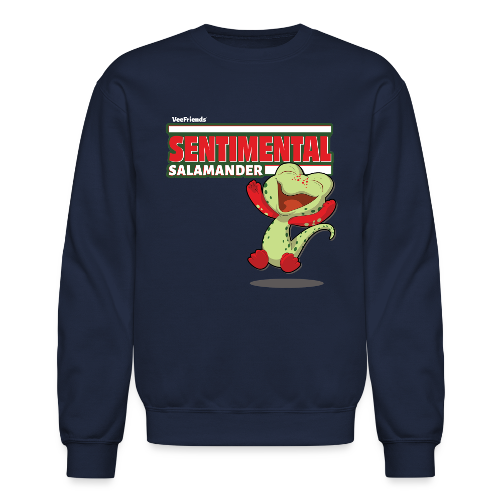Sentimental Salamander Character Comfort Adult Crewneck Sweatshirt - navy