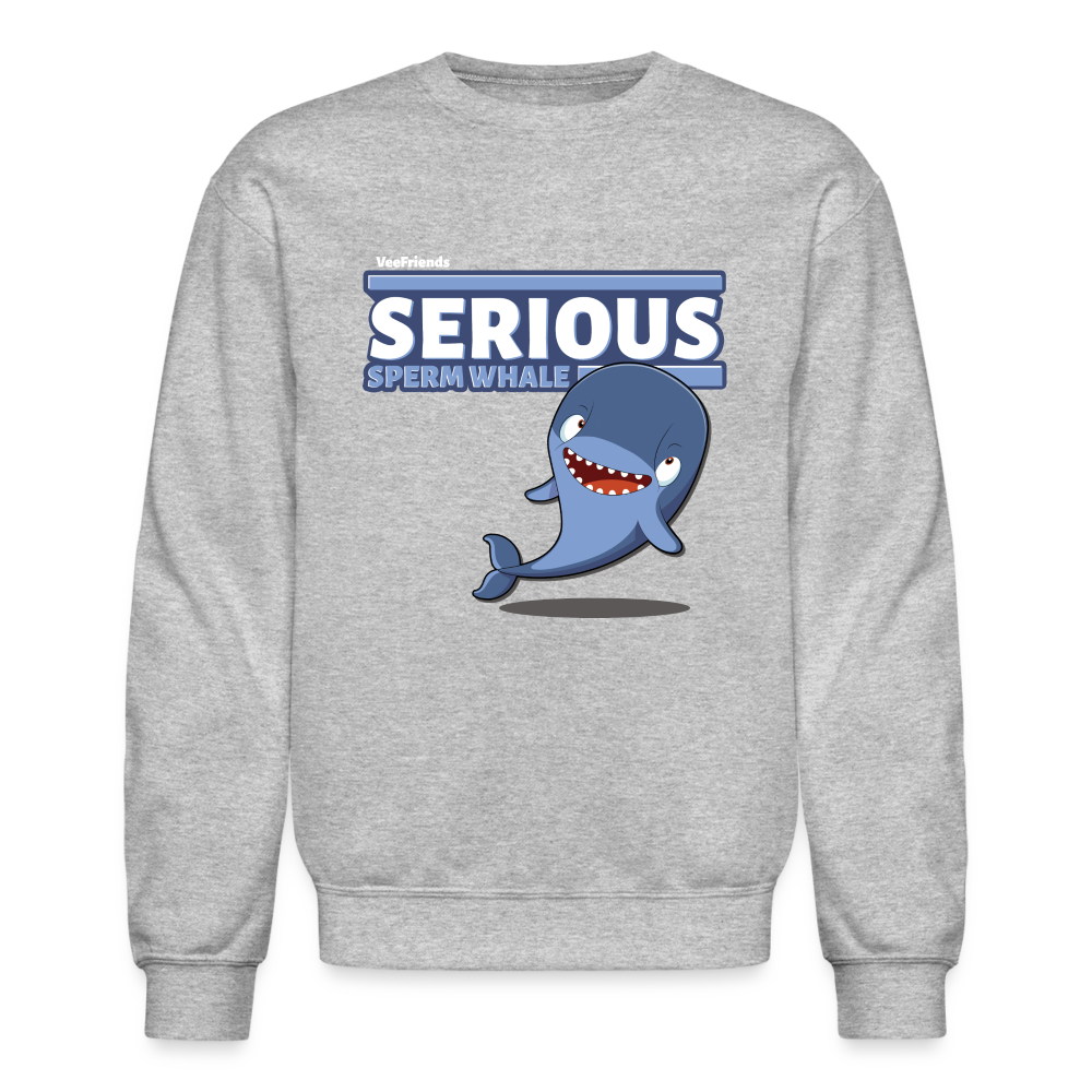 
            
                Load image into Gallery viewer, Serious Sperm Whale Character Comfort Adult Crewneck Sweatshirt - heather gray
            
        