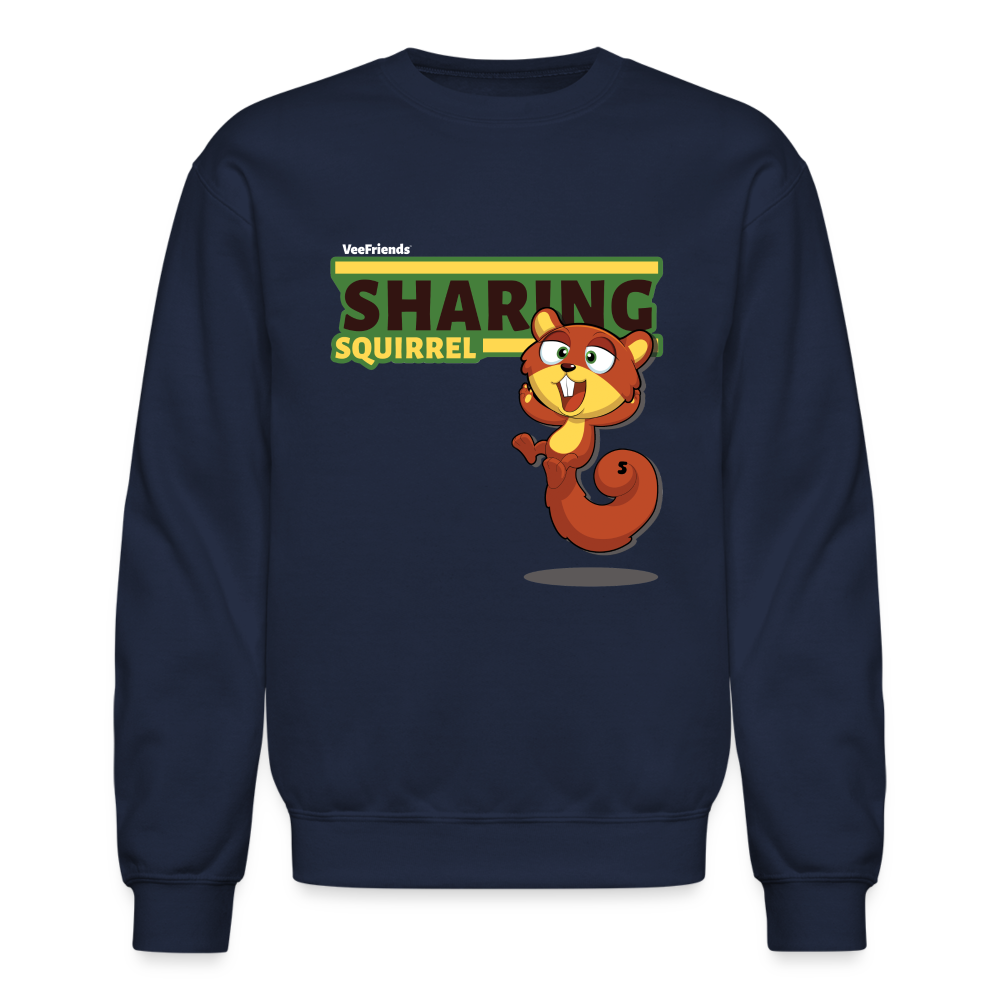 
            
                Load image into Gallery viewer, Sharing Squirrel Character Comfort Adult Crewneck Sweatshirt - navy
            
        