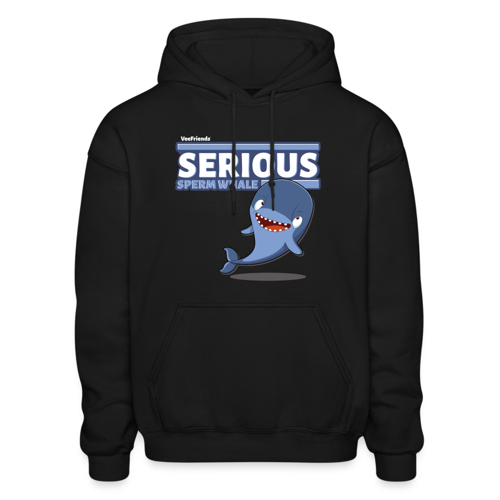 Serious Sperm Whale Character Comfort Adult Hoodie - black