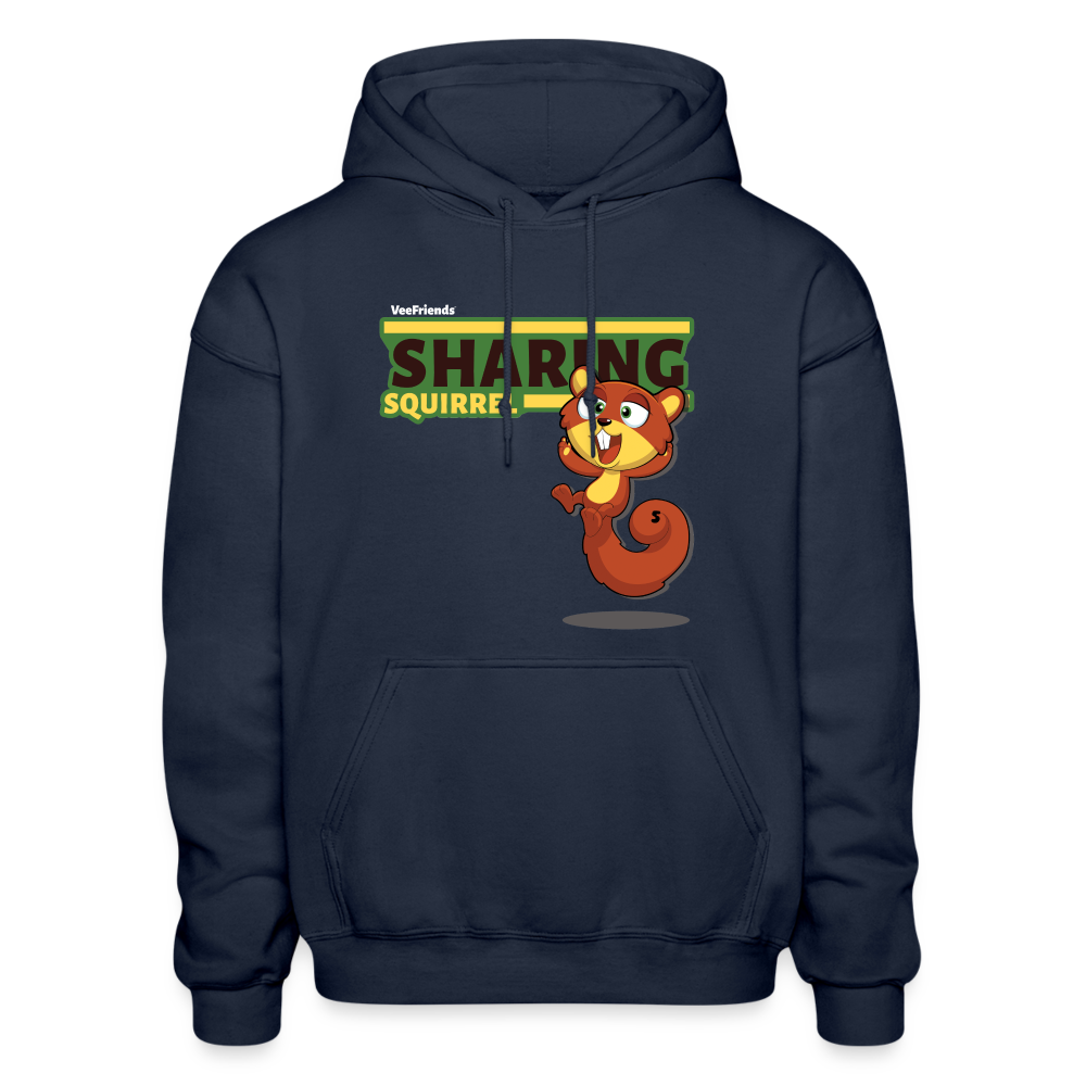 Sharing Squirrel Character Comfort Adult Hoodie - navy