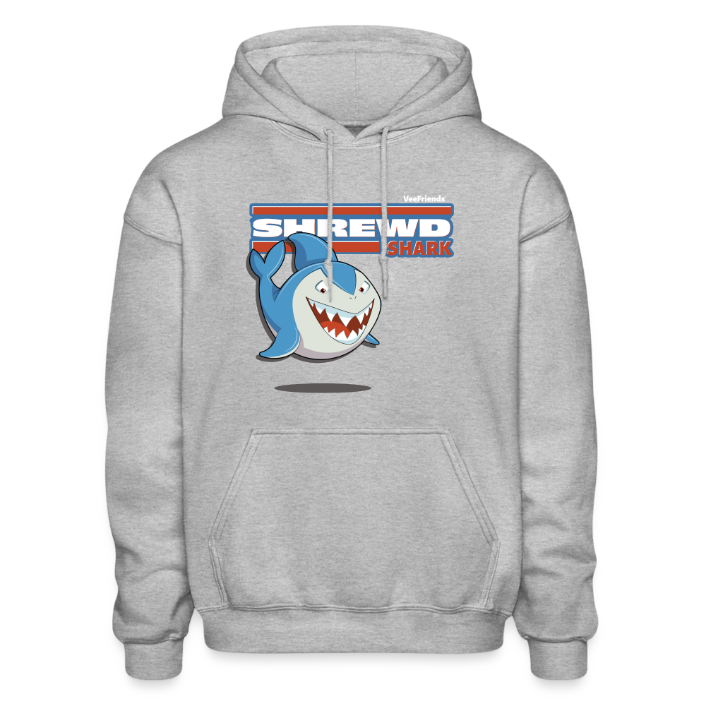 Shrewd Shark Character Comfort Adult Hoodie - heather gray