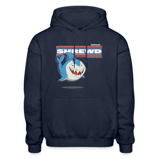 Shrewd Shark Character Comfort Adult Hoodie - navy