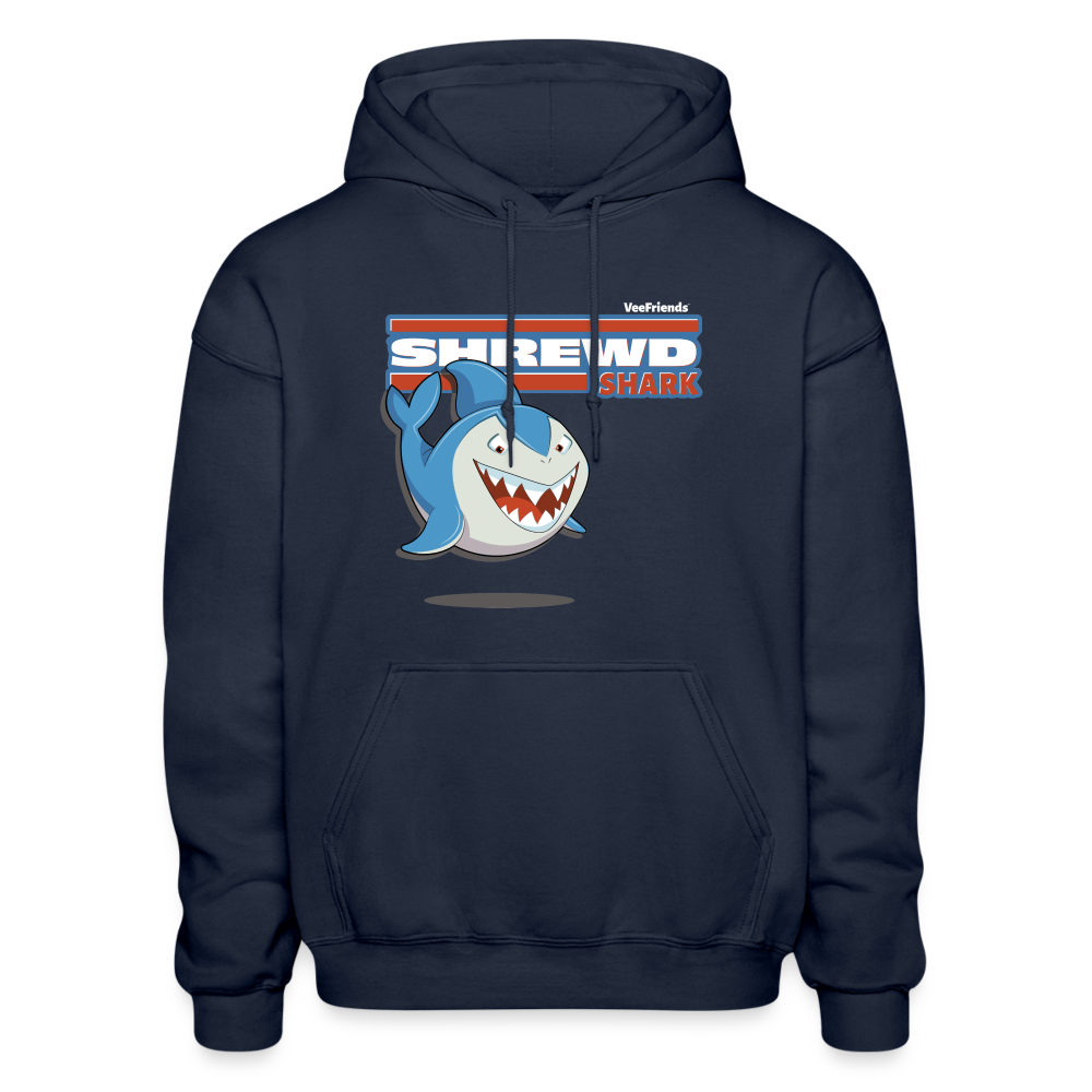 
            
                Load image into Gallery viewer, Shrewd Shark Character Comfort Adult Hoodie - navy
            
        