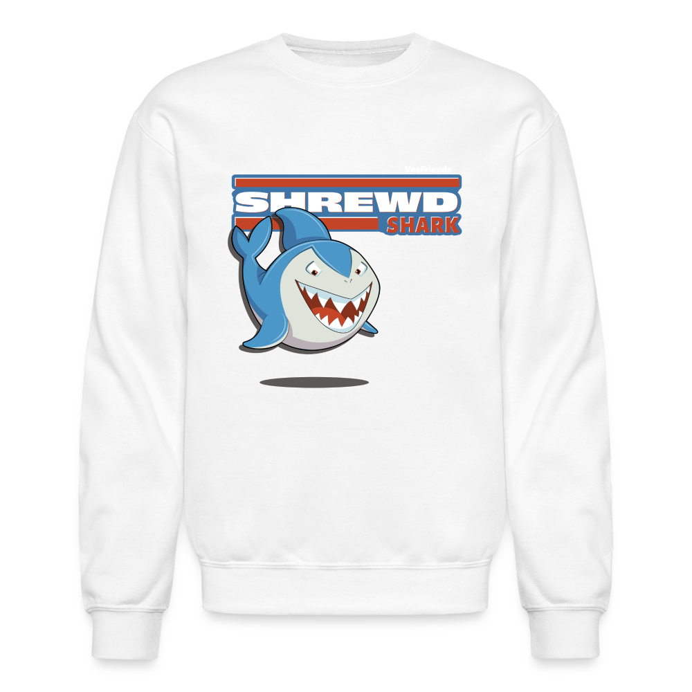 
            
                Load image into Gallery viewer, Shrewd Shark Character Comfort Adult Crewneck Sweatshirt - white
            
        
