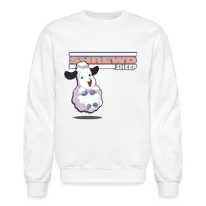 Shrewd Sheep Character Comfort Adult Crewneck Sweatshirt - white
