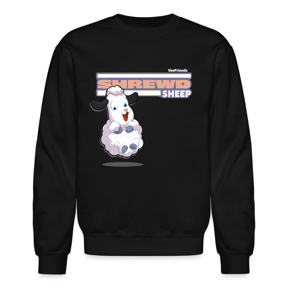 Shrewd Sheep Character Comfort Adult Crewneck Sweatshirt - black