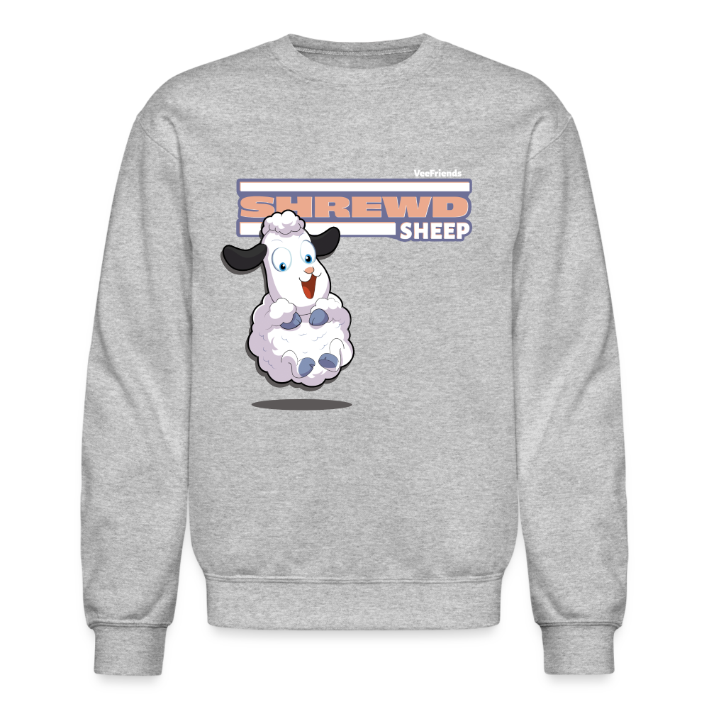 Shrewd Sheep Character Comfort Adult Crewneck Sweatshirt - heather gray