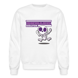 Skilled Skeleton Character Comfort Adult Crewneck Sweatshirt - white