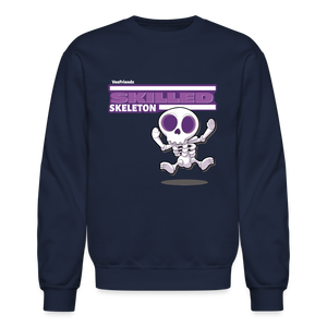 Skilled Skeleton Character Comfort Adult Crewneck Sweatshirt - navy