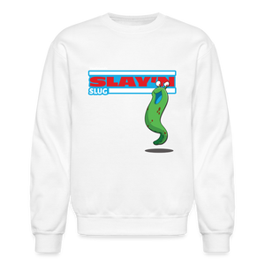 Slay’n Slug Character Comfort Adult Crewneck Sweatshirt - white