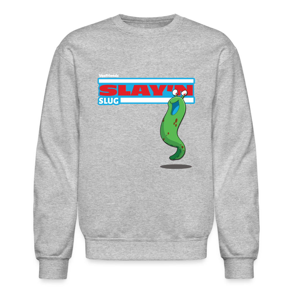 Slay’n Slug Character Comfort Adult Crewneck Sweatshirt - heather gray