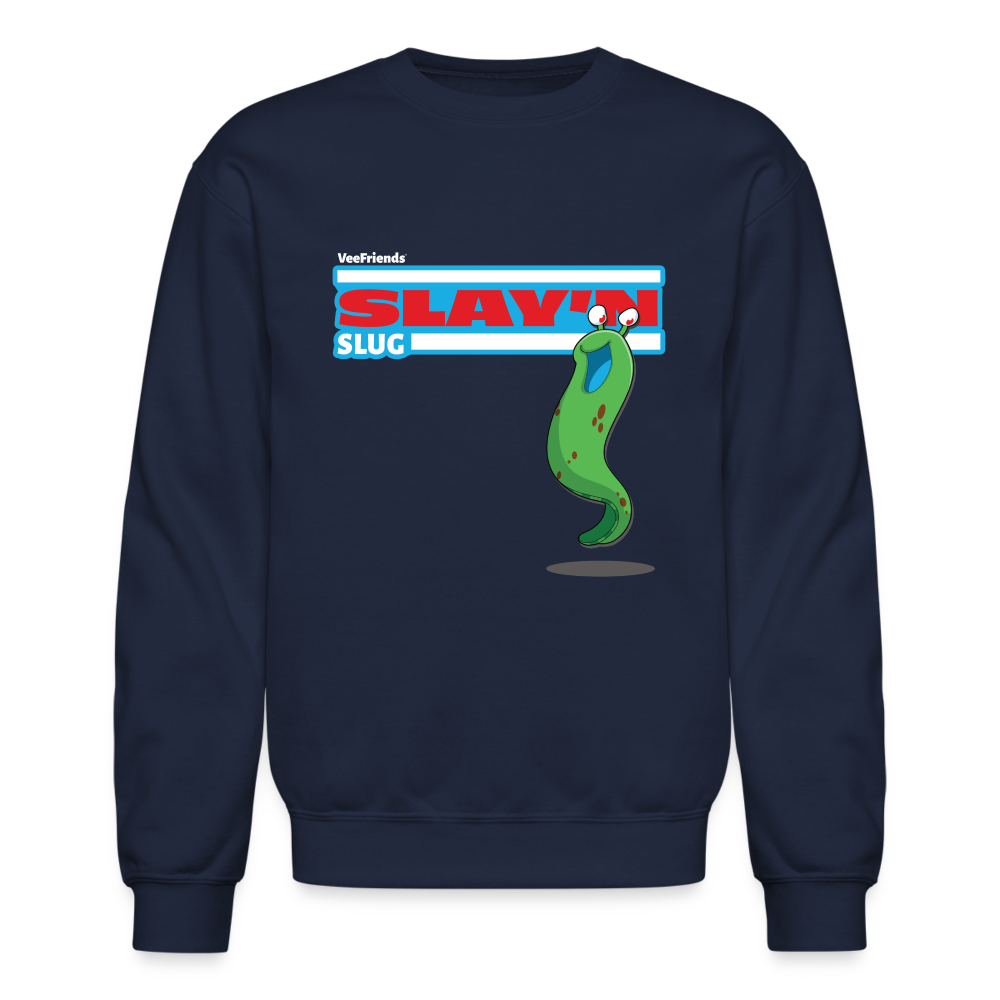 Slay’n Slug Character Comfort Adult Crewneck Sweatshirt - navy