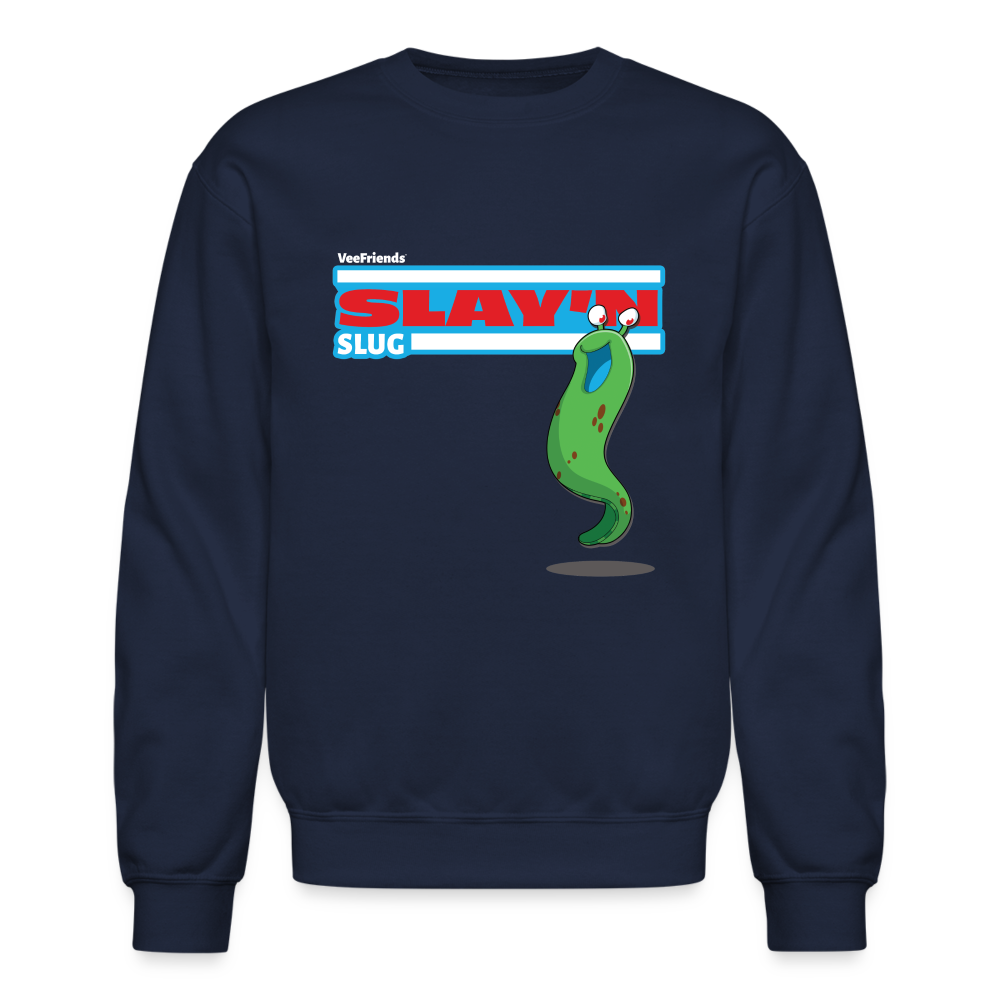 
            
                Load image into Gallery viewer, Slay’n Slug Character Comfort Adult Crewneck Sweatshirt - navy
            
        