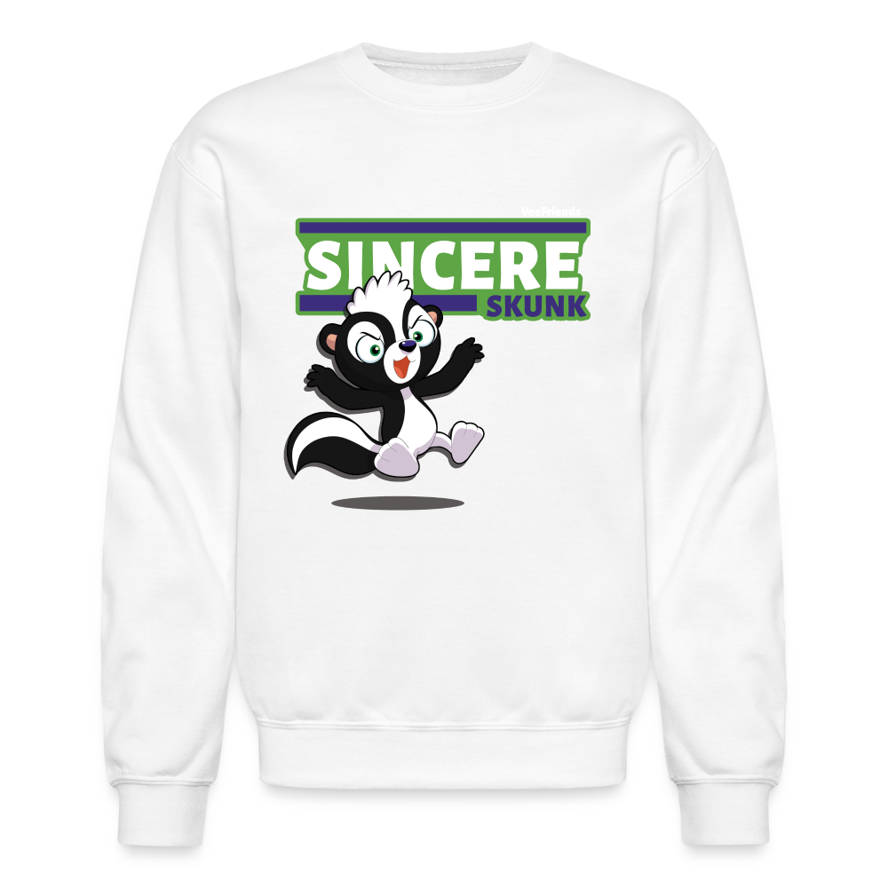 Sincere Skunk Character Comfort Adult Crewneck Sweatshirt - white