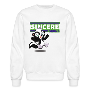
            
                Load image into Gallery viewer, Sincere Skunk Character Comfort Adult Crewneck Sweatshirt - white
            
        