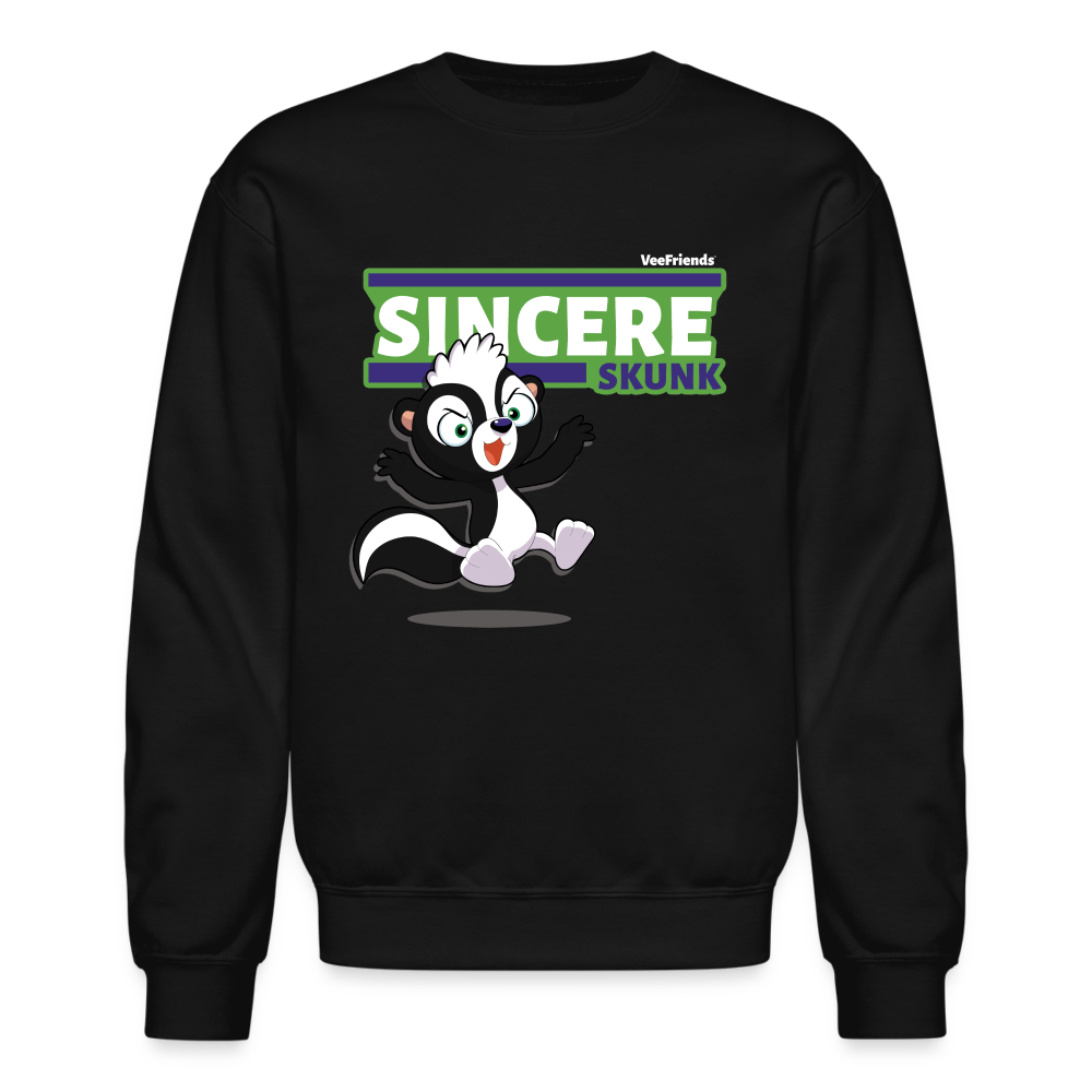 Sincere Skunk Character Comfort Adult Crewneck Sweatshirt - black