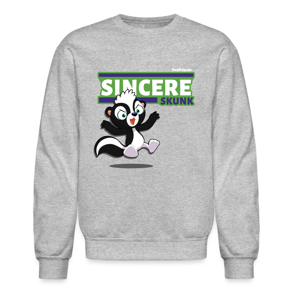 Sincere Skunk Character Comfort Adult Crewneck Sweatshirt - heather gray