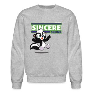 Sincere Skunk Character Comfort Adult Crewneck Sweatshirt - heather gray