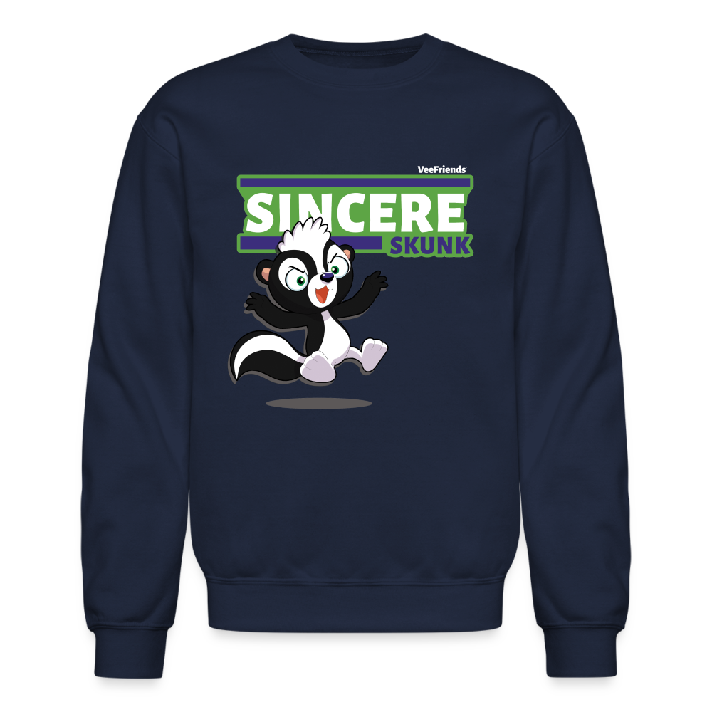 Sincere Skunk Character Comfort Adult Crewneck Sweatshirt - navy