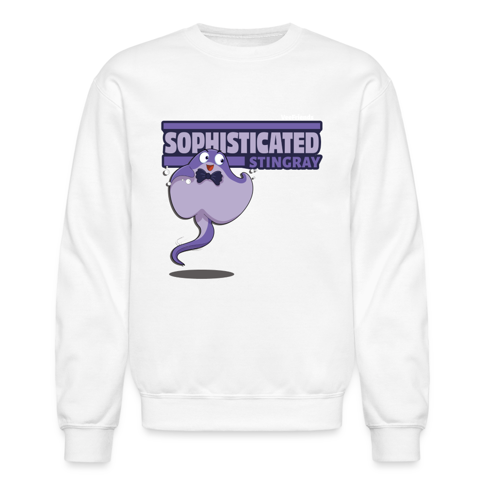 Sophisticated Stingray Character Comfort Adult Crewneck Sweatshirt - white